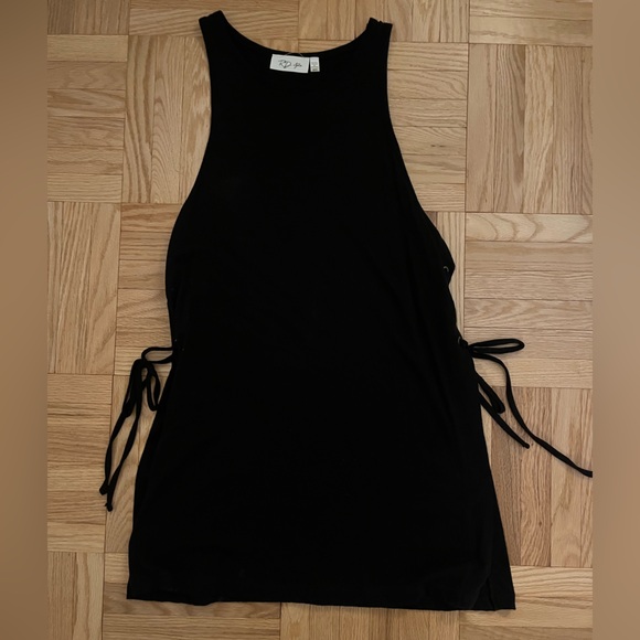 RD Style Tops - Black Tank Top with Side Ties
